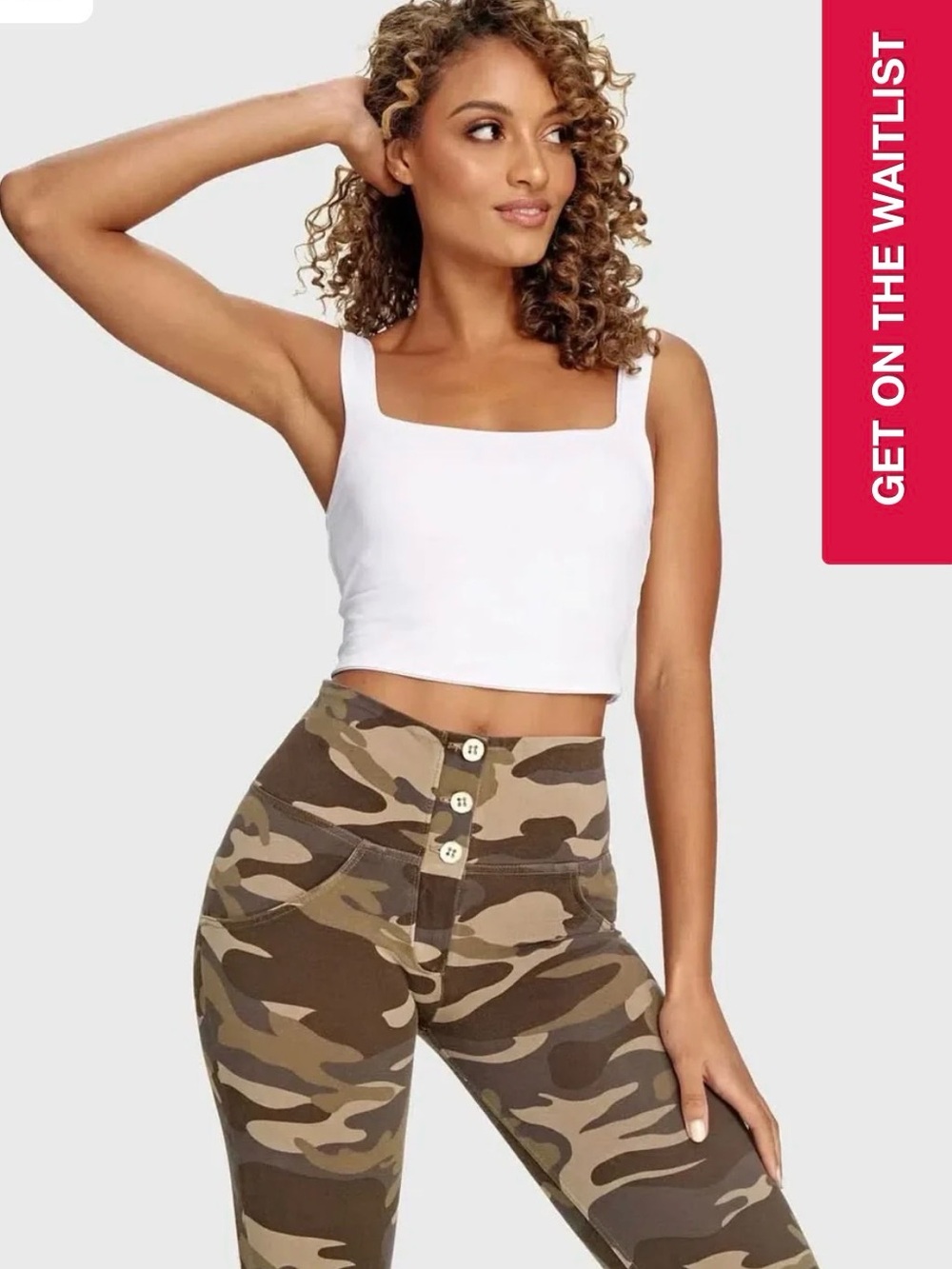 The tWRUP Fashion 3 Button - High Waisted - Ankle Length - brown camo